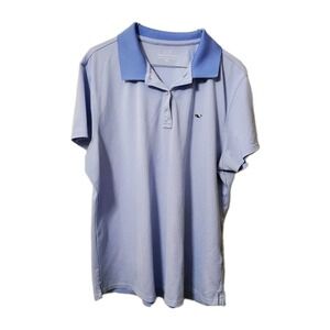 Vineyard Vines Shirt Mens XL Polo‎ Short Sleeve Lightweight Casual Blue White
